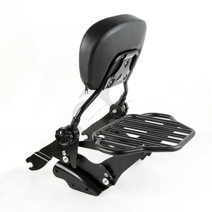 Backrest Pad Sissy Bar Rack & 4 Point Docking for Harley Touring (2009–2013)