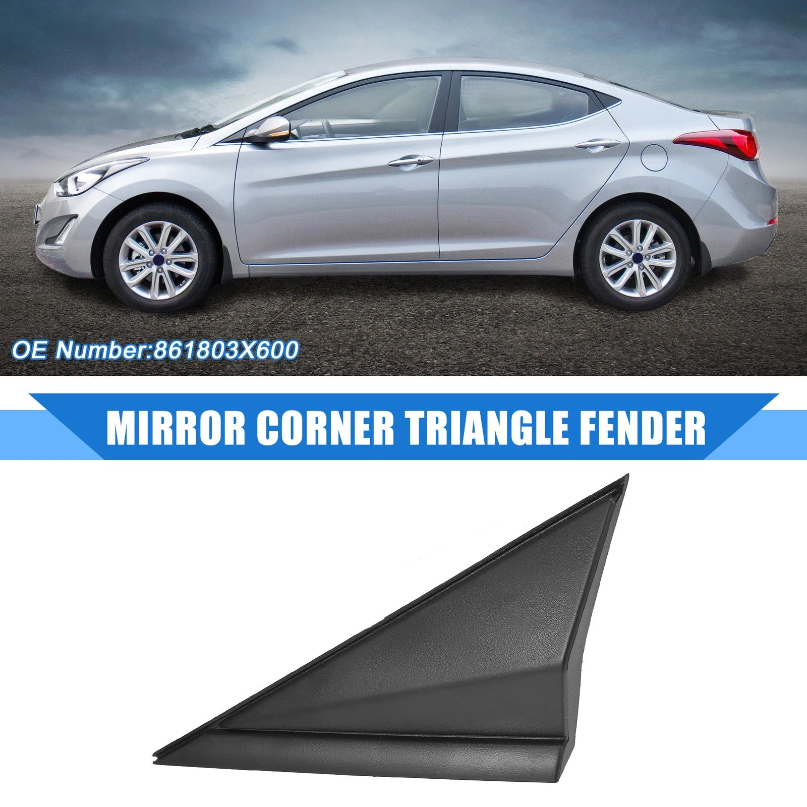 Left Side Mirror Corner Triangle Fender Cover for Hyundai Elantra (2014–2016)