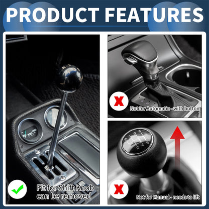 Shift Knob with 3 Adapters for Universal Fit (Automatic/Manual)