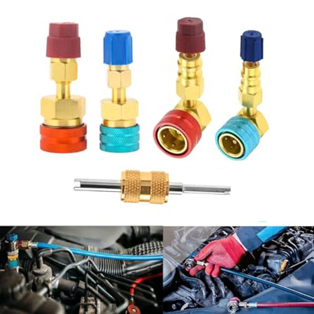 R1234yf to R134a AC Adapter Kit with Brass Quick Couplers