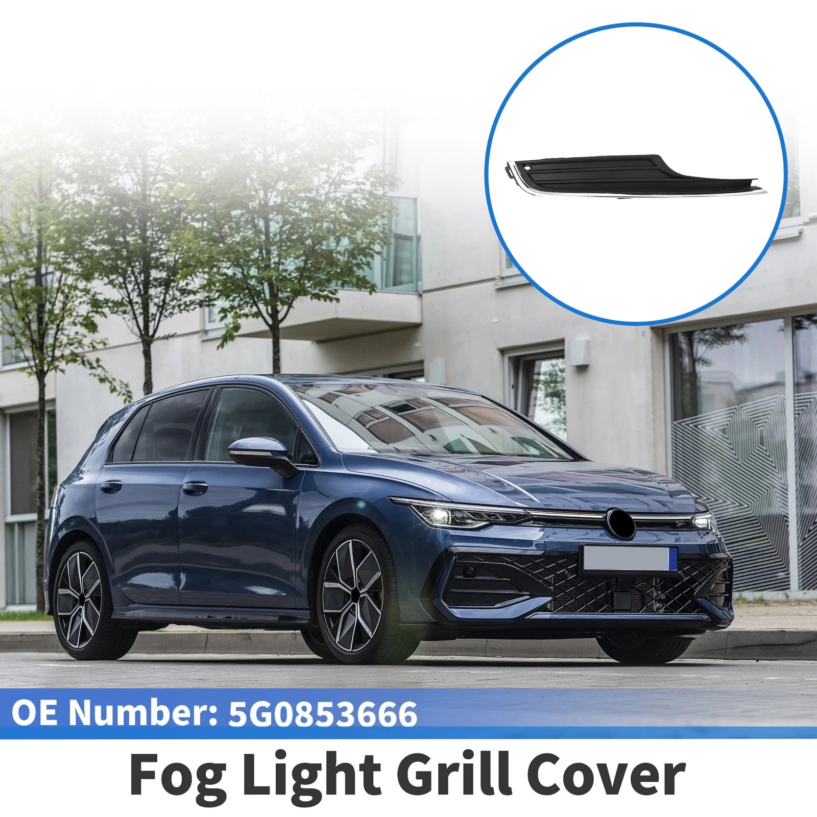 Front Right Fog Light Grill for Volkswagen Golf (2013–2017)
