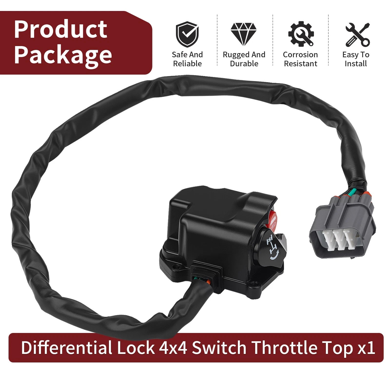 Differential Lock 4x4 Switch for Honda TRX500 Foreman Rubicon (2015–2019)