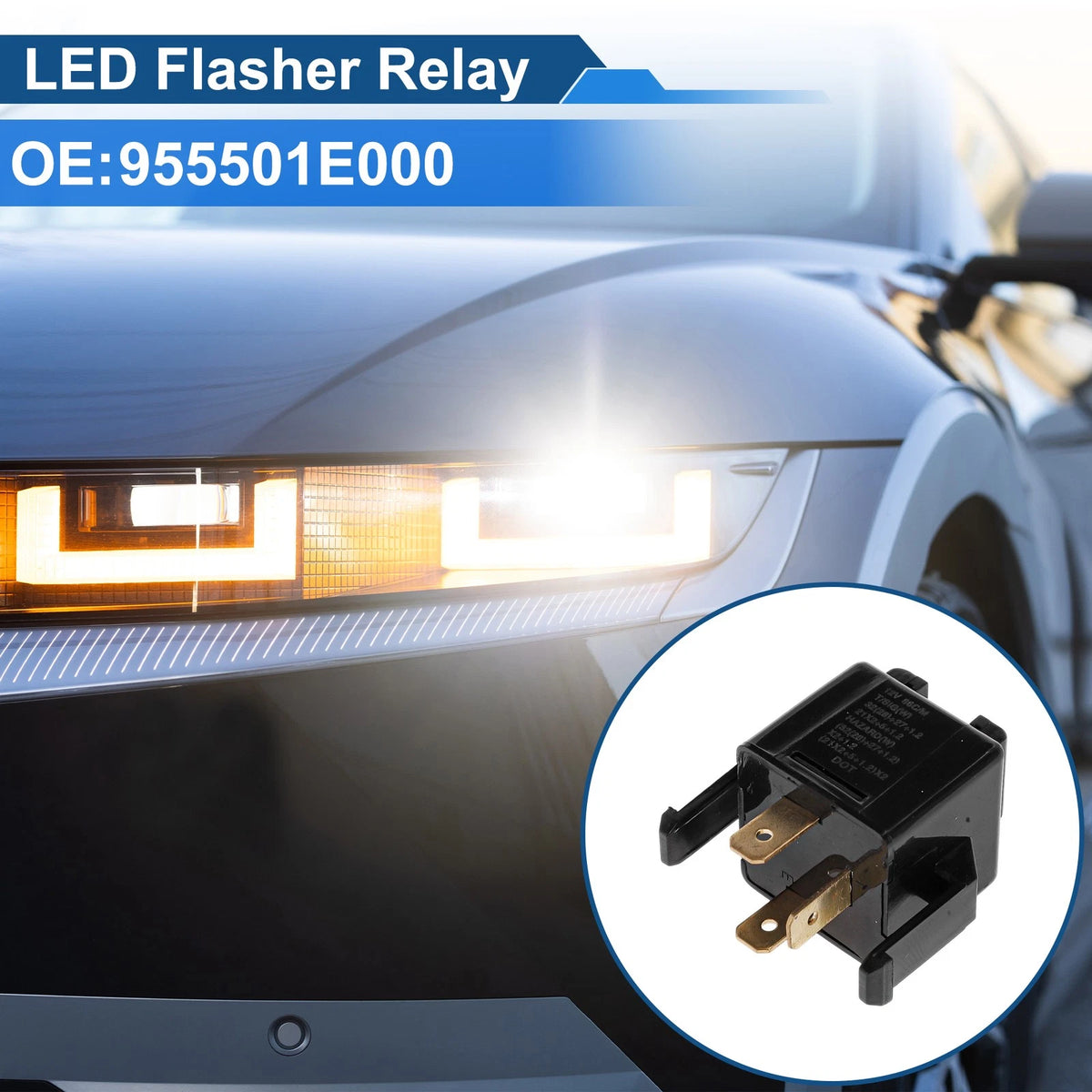 Turn Signal Flasher Relay for Hyundai Accent (2006–2011) No. 955501E000 Black