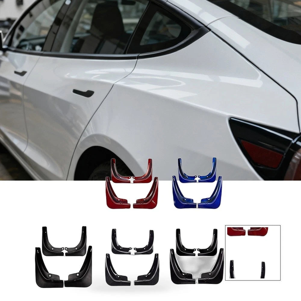 Mud Flaps for Tesla Model 3 (2016–2020) Front Rear Gloss Black
