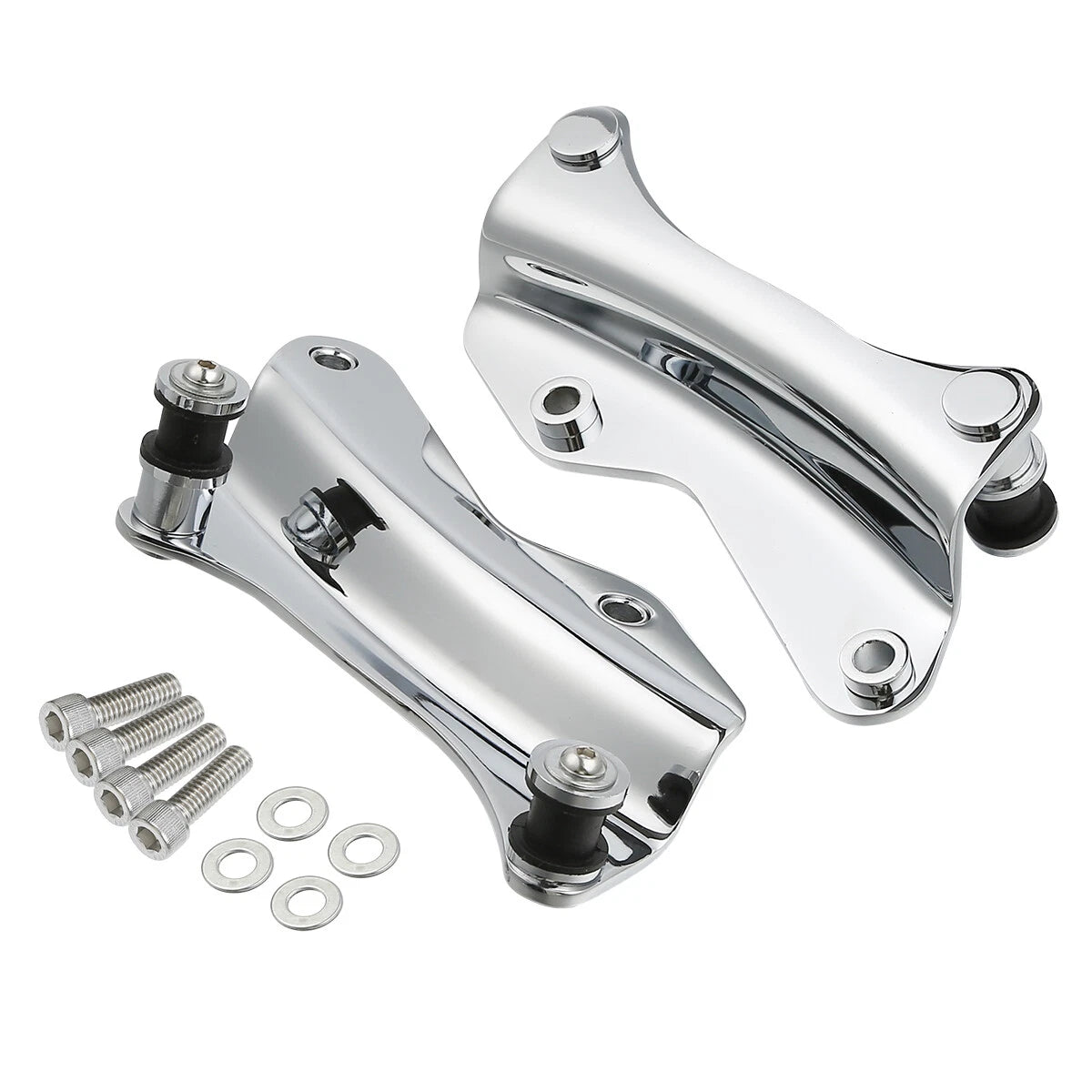 Chrome 4 Point Docking Hardware Kit for Harley Road King Street Glide (2014–2025)