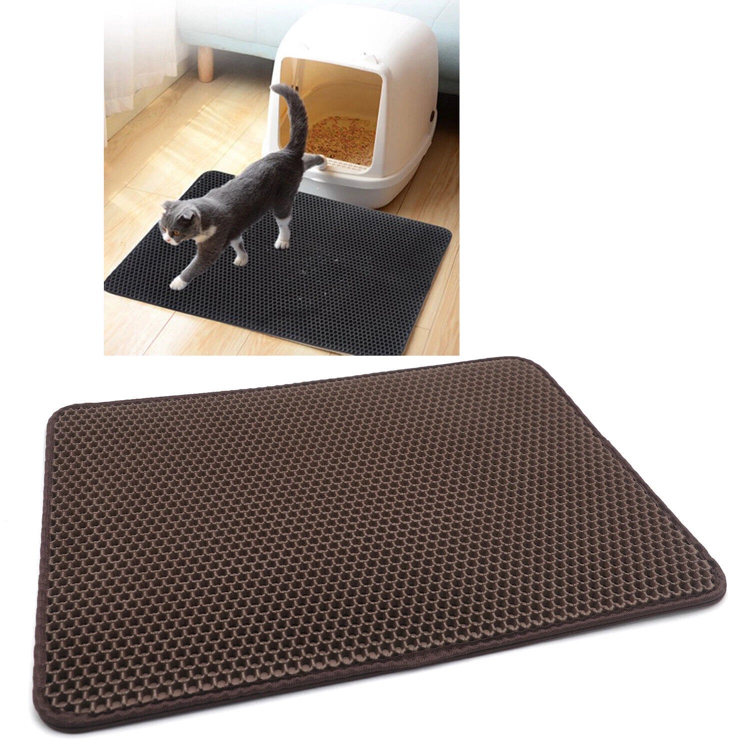 Non-Slip Cat Litter Mat for Kittens (2-Layer)
