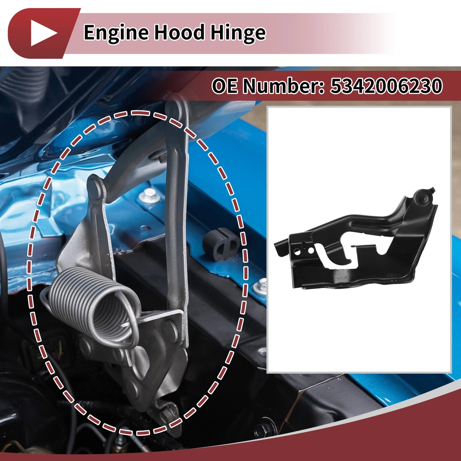 Hood Hinge Left Side Replacement for Toyota Camry (2002–2021)