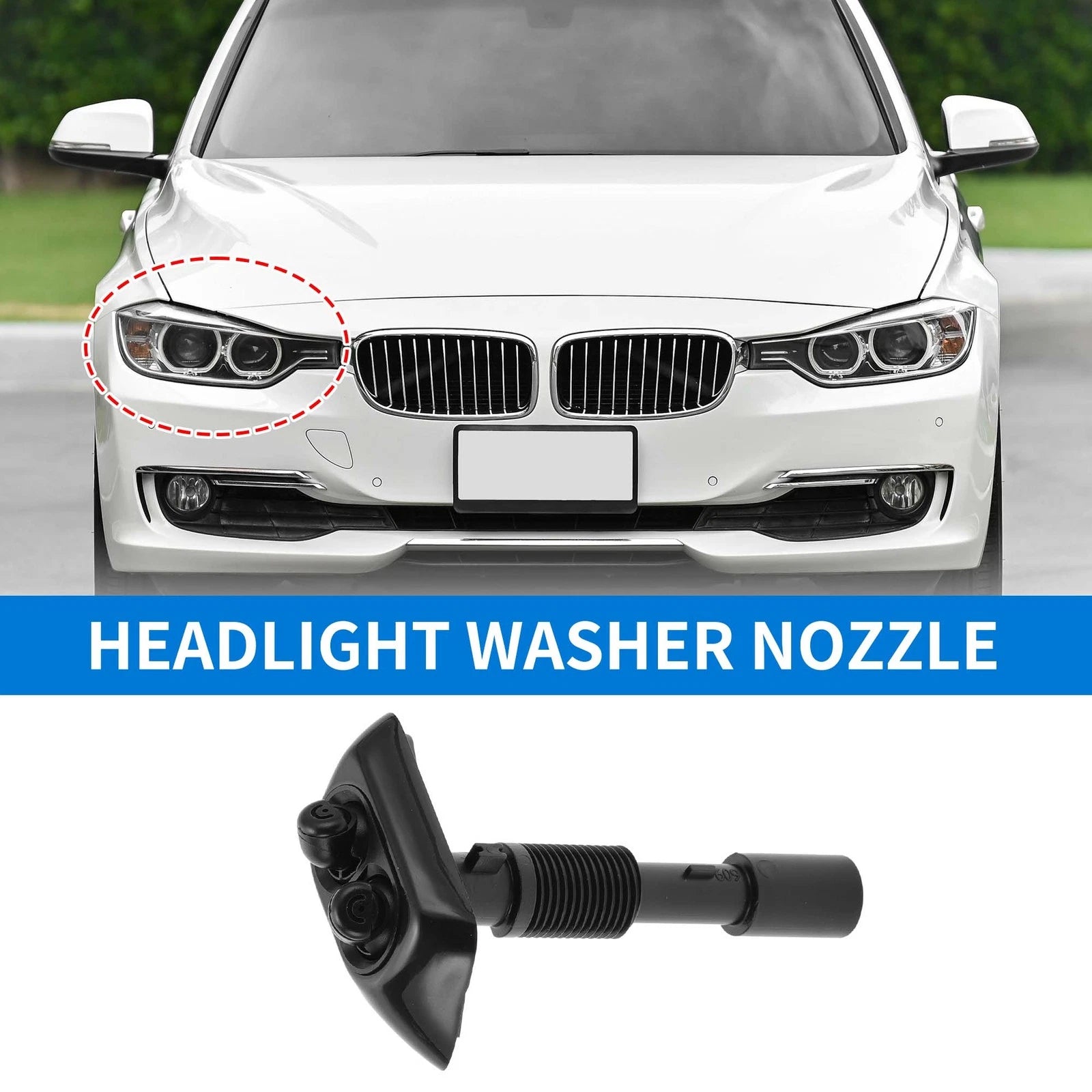 Front Passenger Side Headlight Washer Nozzle Replacement for BMW 740iL 740i (1997–2008)