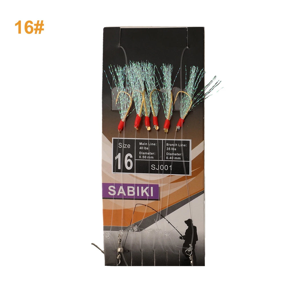 Rainbow Hook Bait Feather Lure for Herring (10/12/14/16)