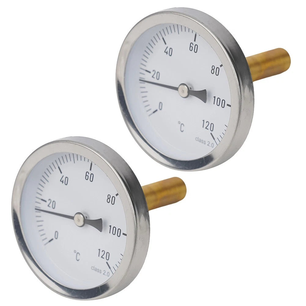 2X Heating Thermometer 63mm Bimetal for Accurate Temperature Reading