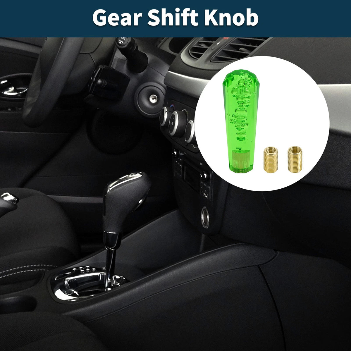 Set of 1 Gear Shift Knob with 2 Adapters for Universal Vehicles (15cm)