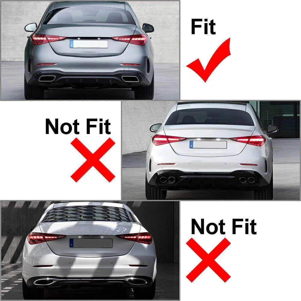 Black Rear Exhaust Muffler Tail Pipe Cover Trim For Mercedes Benz C-Class W206