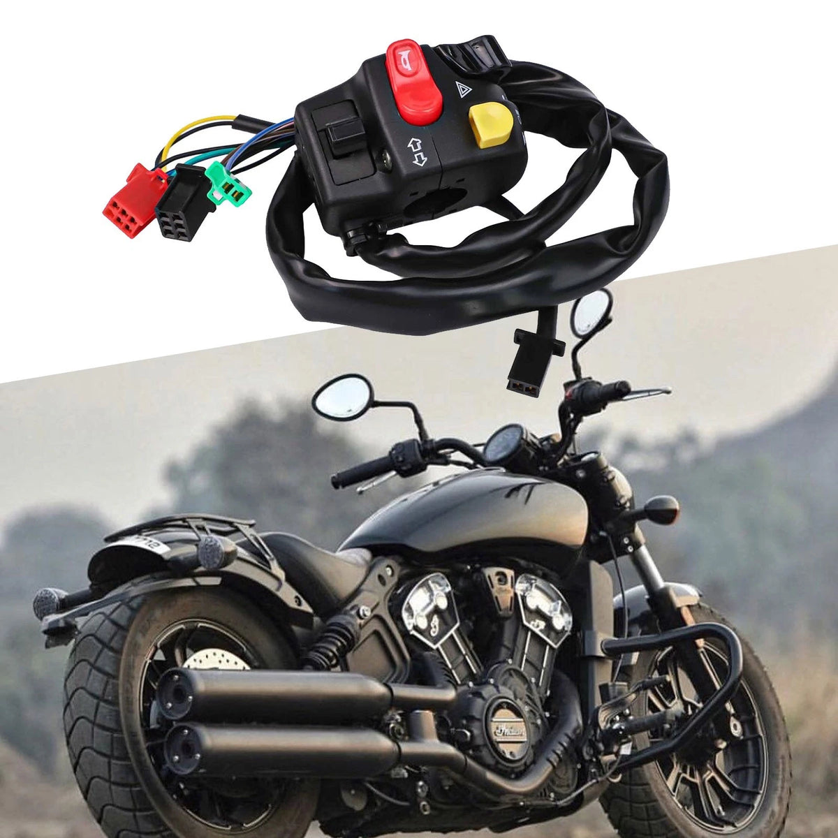 Compact ABS Motorcycle Switch with Stylish Black Finish for Daily Commuting
