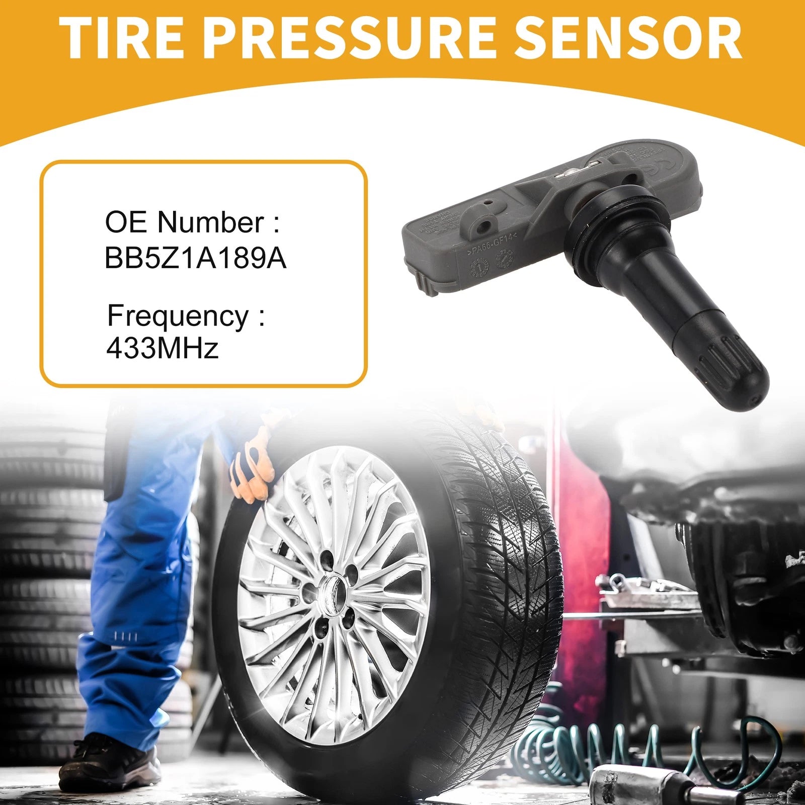 Tire Pressure Sensor Replacement for Ford Escape (2015–2019) 433MHz TPMS