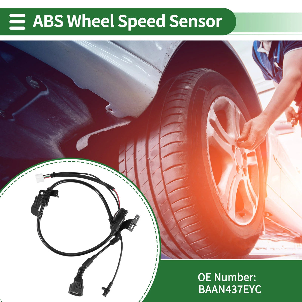 ABS Wheel Speed Sensor No.BAAN437EYC for Mazda 3 (2016–2018) Rear Left