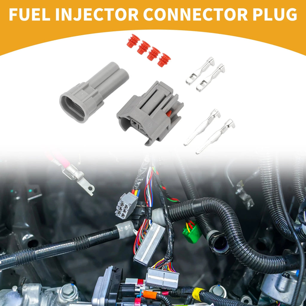 2 Pin Fuel Injector Connector Plug for Toyota 1 Set Plastic Gray (2007–2016)