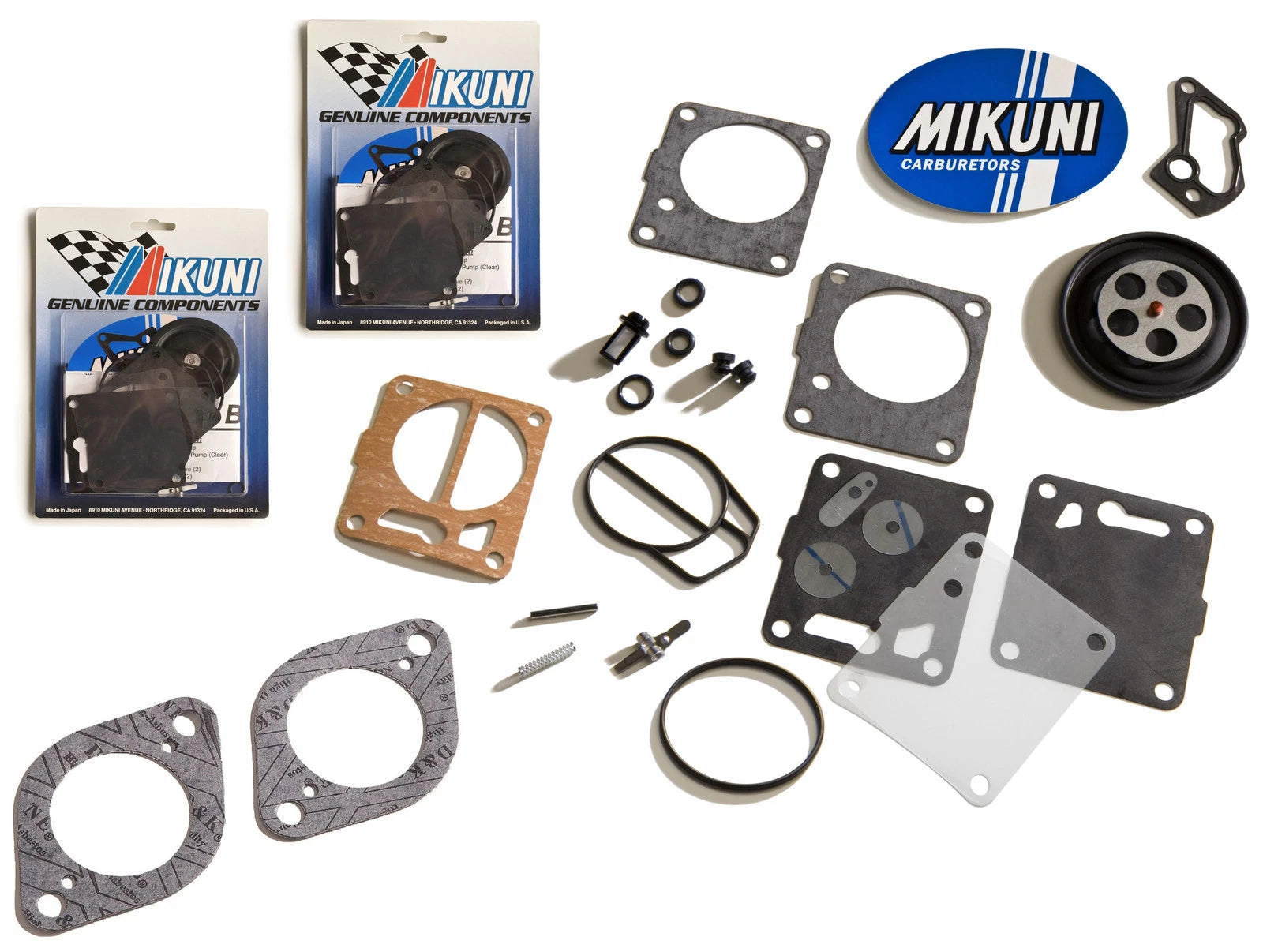 2X Mikuni Dual Carburetor Rebuild Kit & Base Gaskets for SeaDoo 951 (1998–2002)