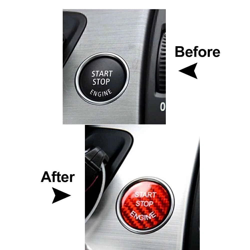 Carbon Fiber Start Button Cover Trim for BMW E-Chassis X5 X6 E70 E71 E90 E60