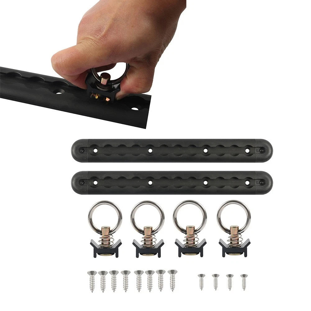 Set of 2 Cargo Control L Track Tie Down System 12 Inch Rails for Securing Cargo
