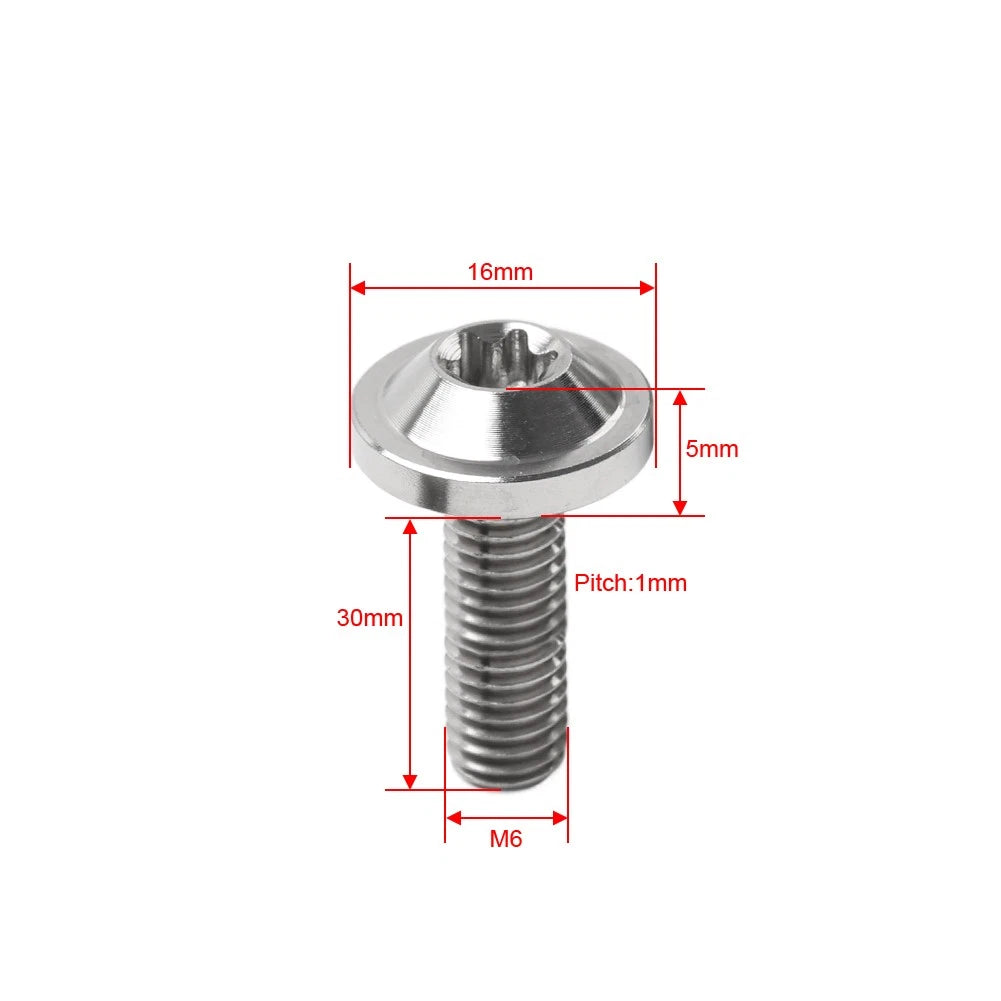 6pcs Alloy Truss Torx Head Screws M6x30mm for Motorcycle