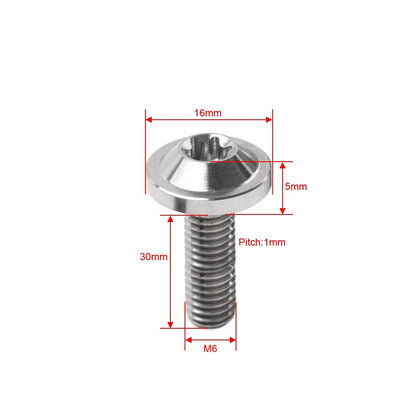6pcs Alloy Truss Torx Head Screws M6x30mm for Motorcycle