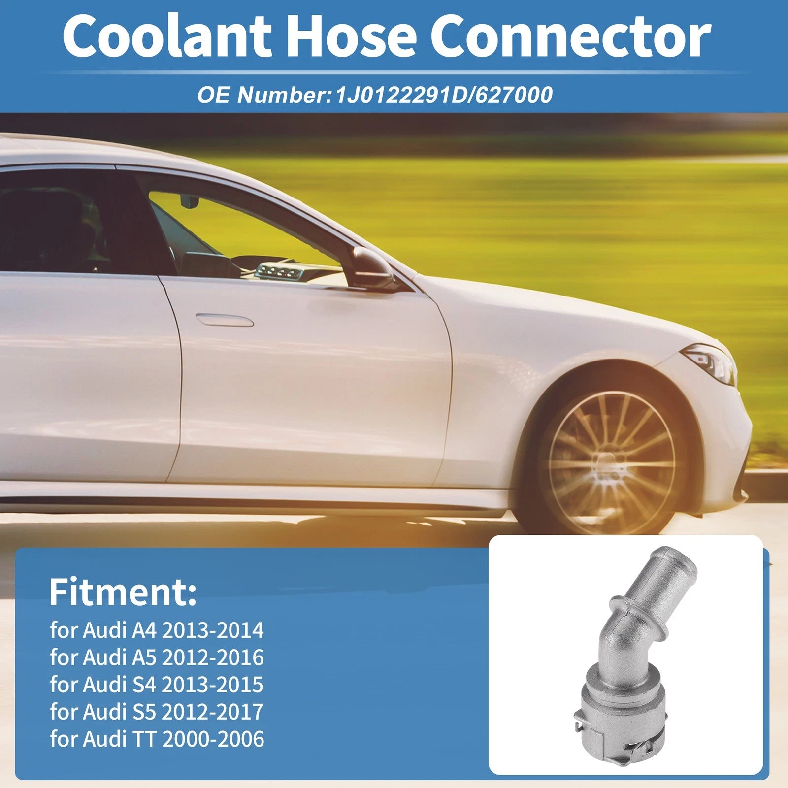 Engine Coolant Hose Connector for Audi A4 (2013–2014) Aluminum Alloy Replacement