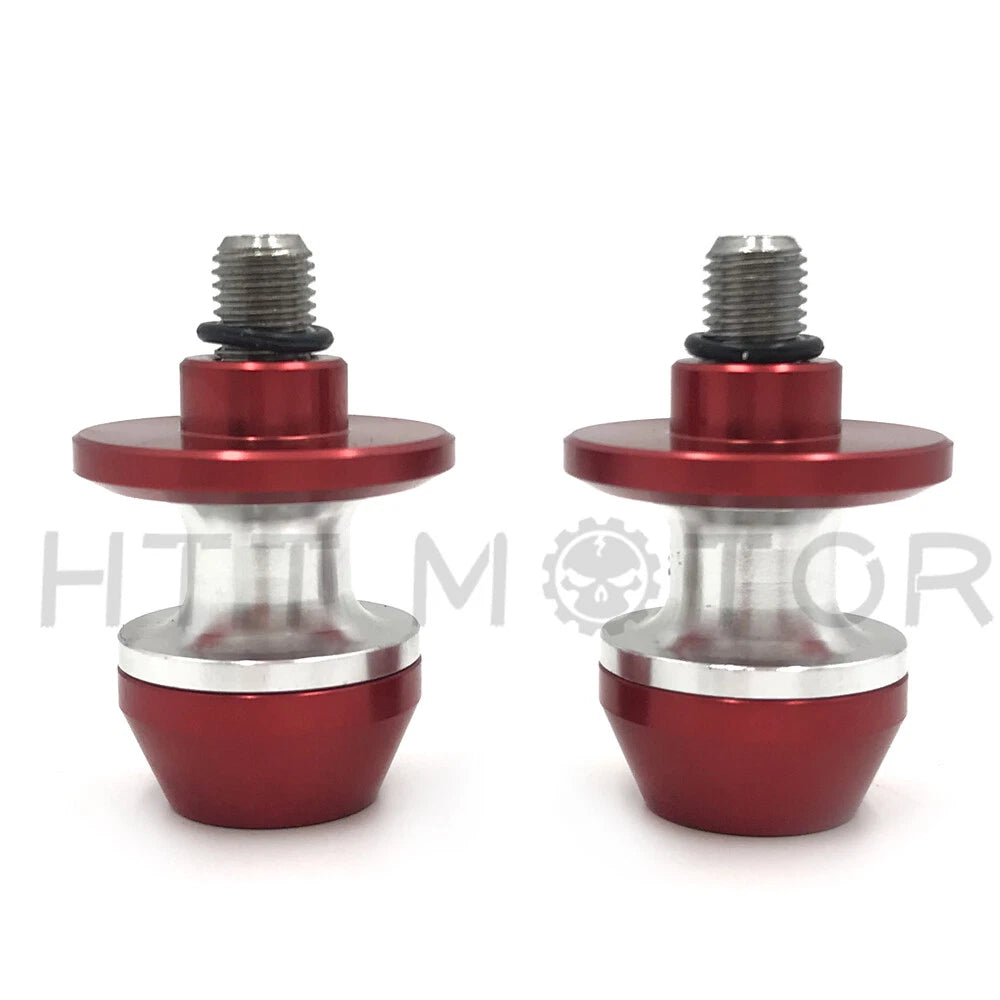 2X CNC Swingarm Spools Sliders for Universal Motorcycle 6MM Red