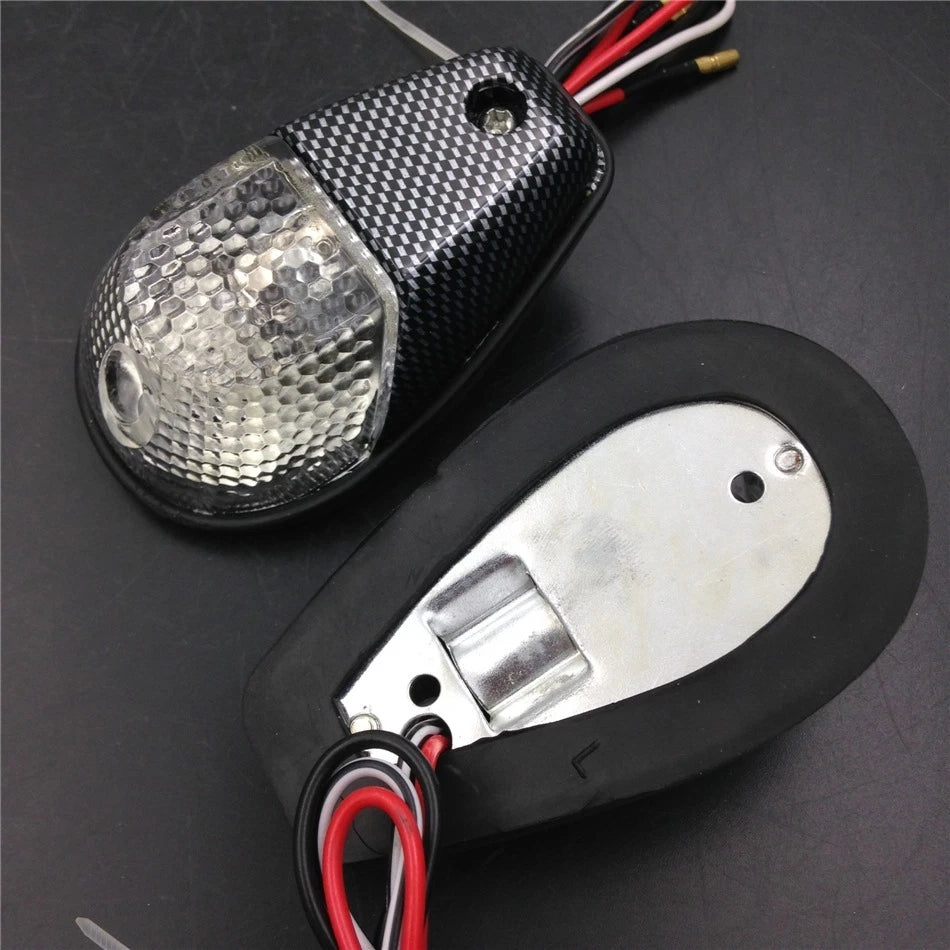 Universal Motorcycle Turn Signals Blinker Light Carbon Clear Flush Mount