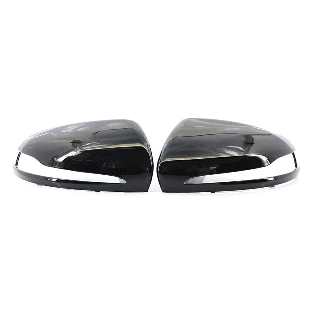 Pair Rearview Mirror Housing For Mercedes-Benz C E S CLS GLC Class Gloss Black