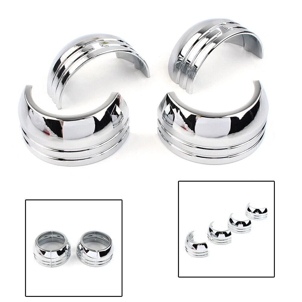 49mm Chrome Fork Boot Cover Set for Harley FXD 2006-2017 2007 2008 2009 2010 16