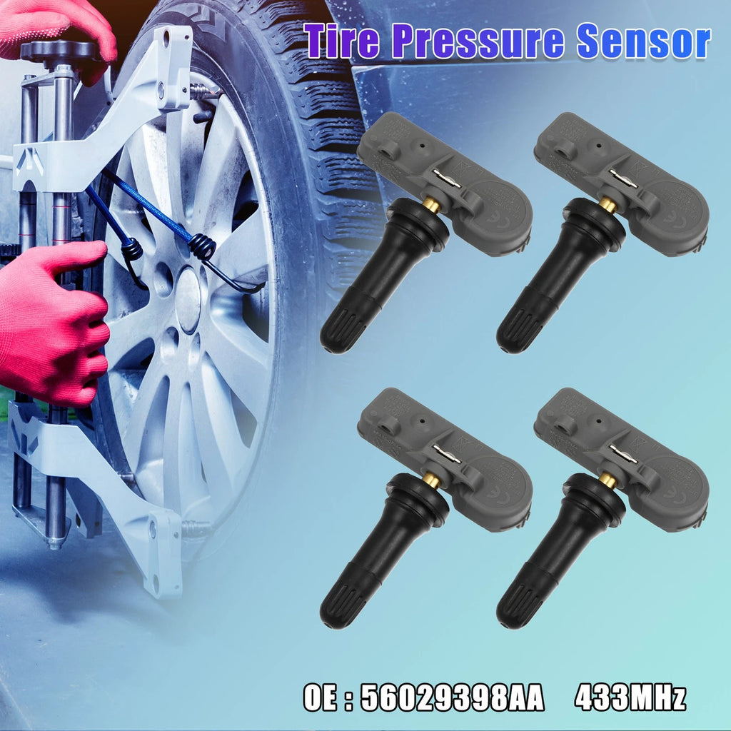 4 Pcs TPMS Sensor 433MHz Replacement for Chrysler 200 (2015–2017)