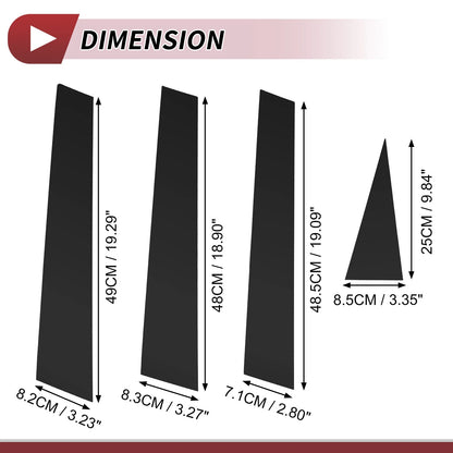 8 Pcs Door Pillar Window Trim for Nissan Rogue (2008–2013) Black
