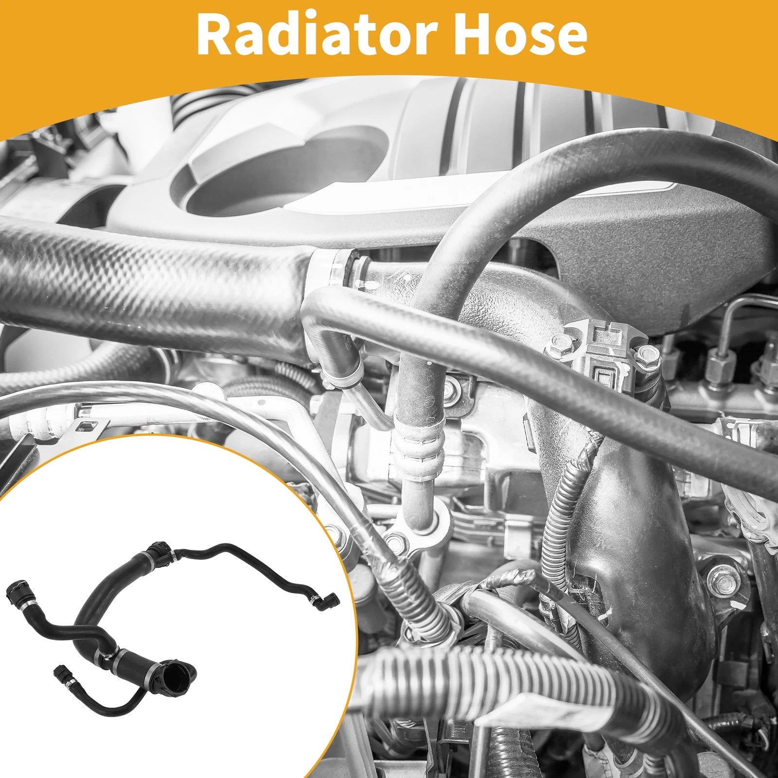Radiator Hose Replacement Rubber Black for BMW X5 E53 4.4i (2003–2006)