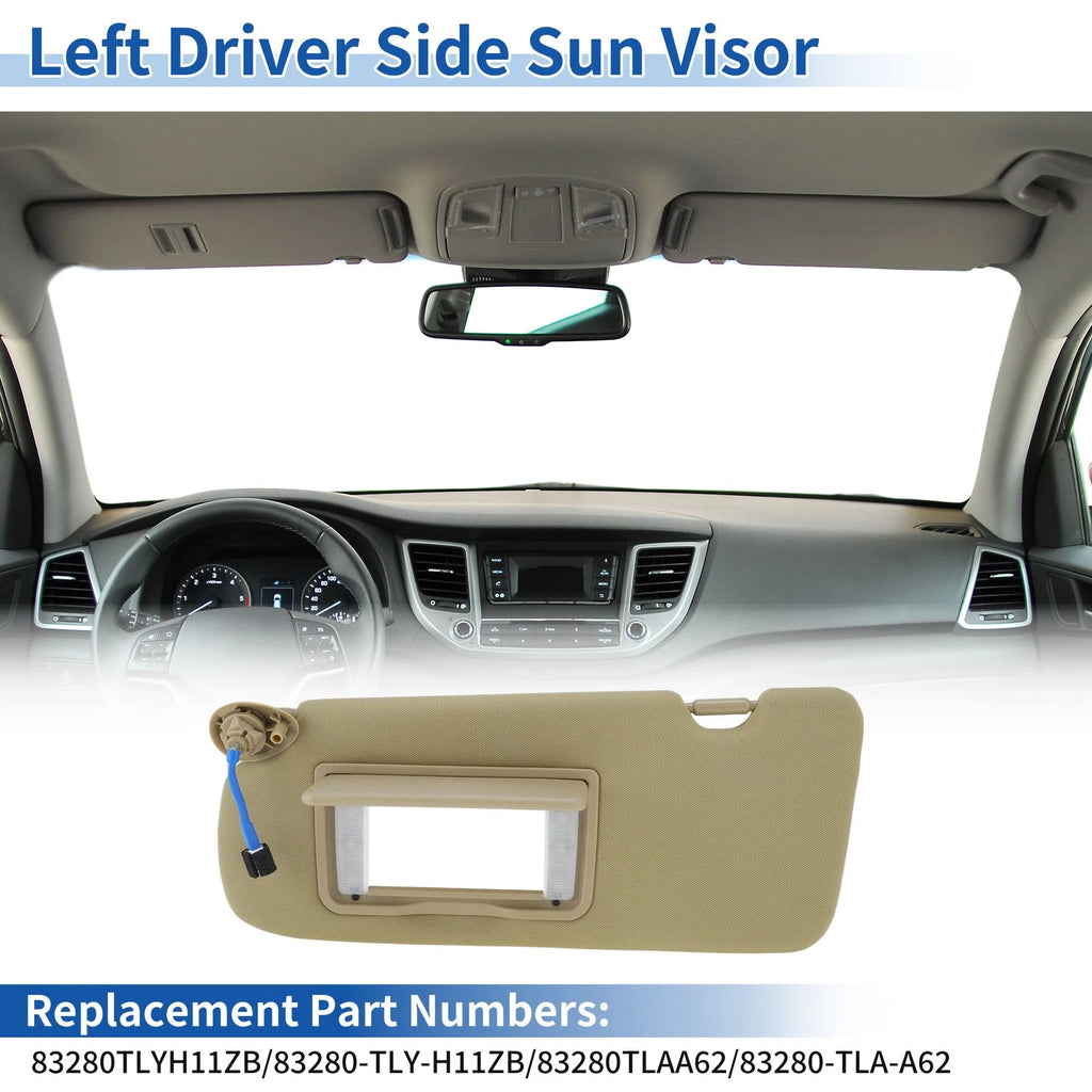 Left Side Sun Visor Replacement for Honda CR-V 2017-2022 Beige Beige