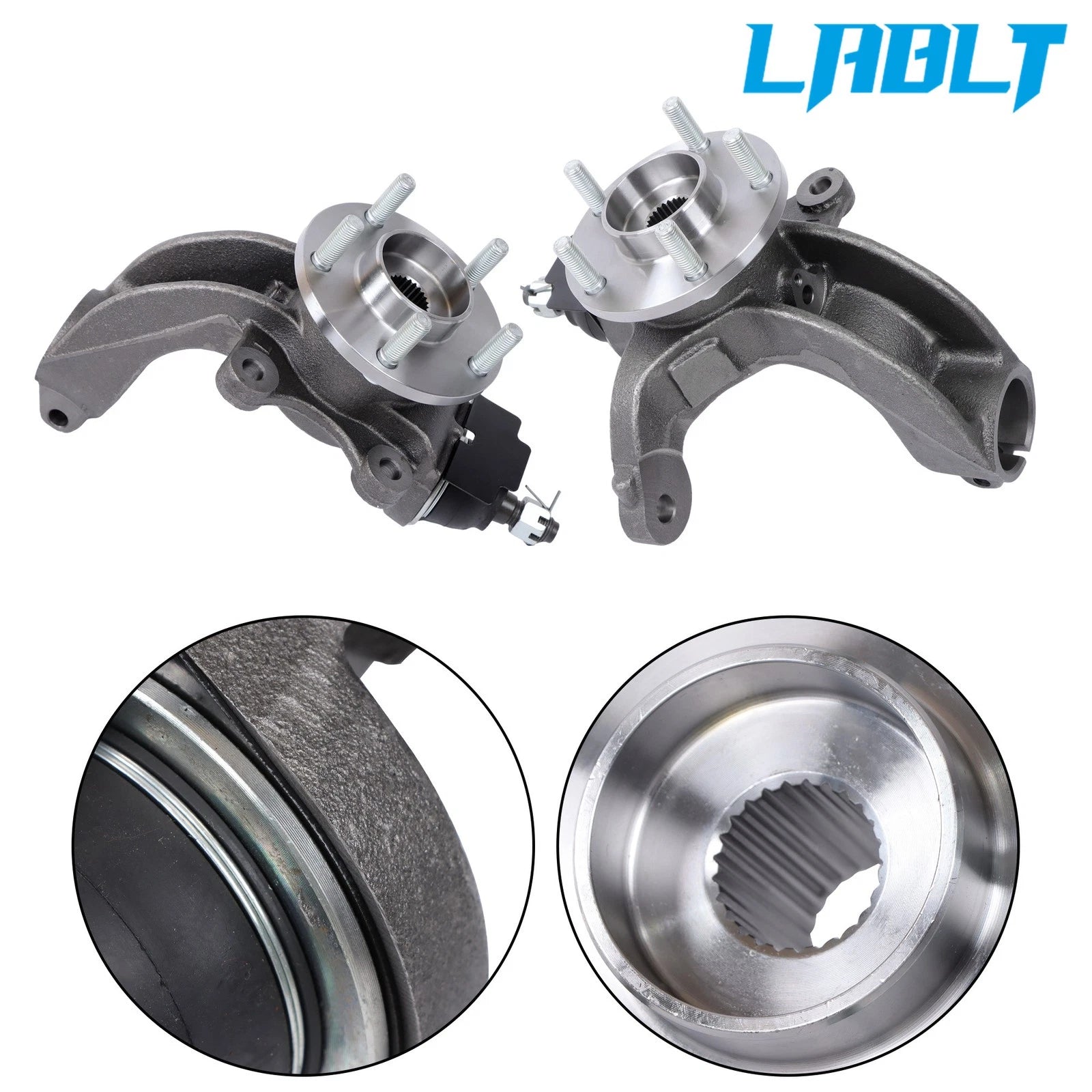 Pair Front Steering Knuckle Wheel Hub Bearings for Ford Transit Connect (2010–2013)