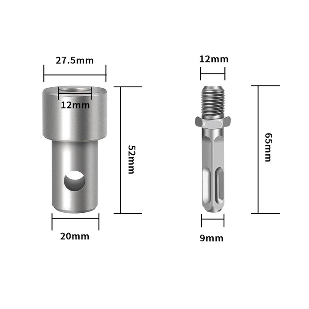 Set of 4 Interface Earth Auger Adapter Tools for Hammer Machine Drill