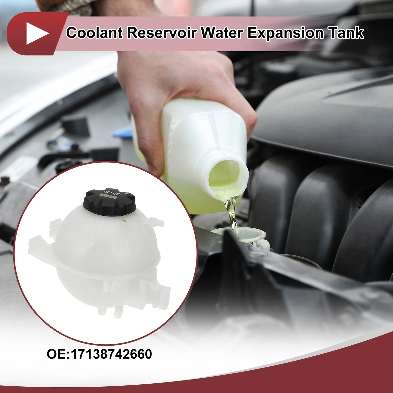 Coolant Expansion Tank with Cap Replacement for BMW X3 X4 G01 G02 (2018–2024)