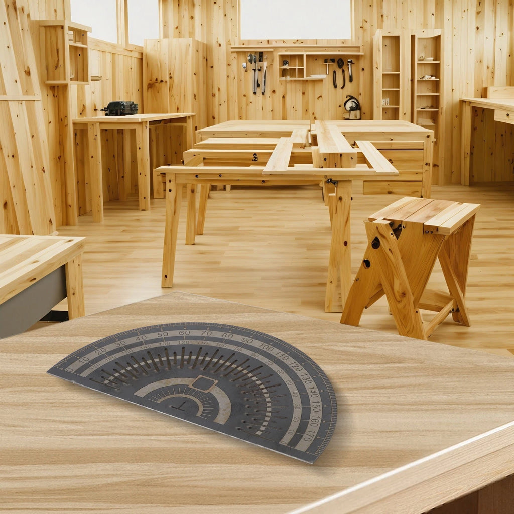 Protractor with Clear Markings for Engineering and Woodworking Applications