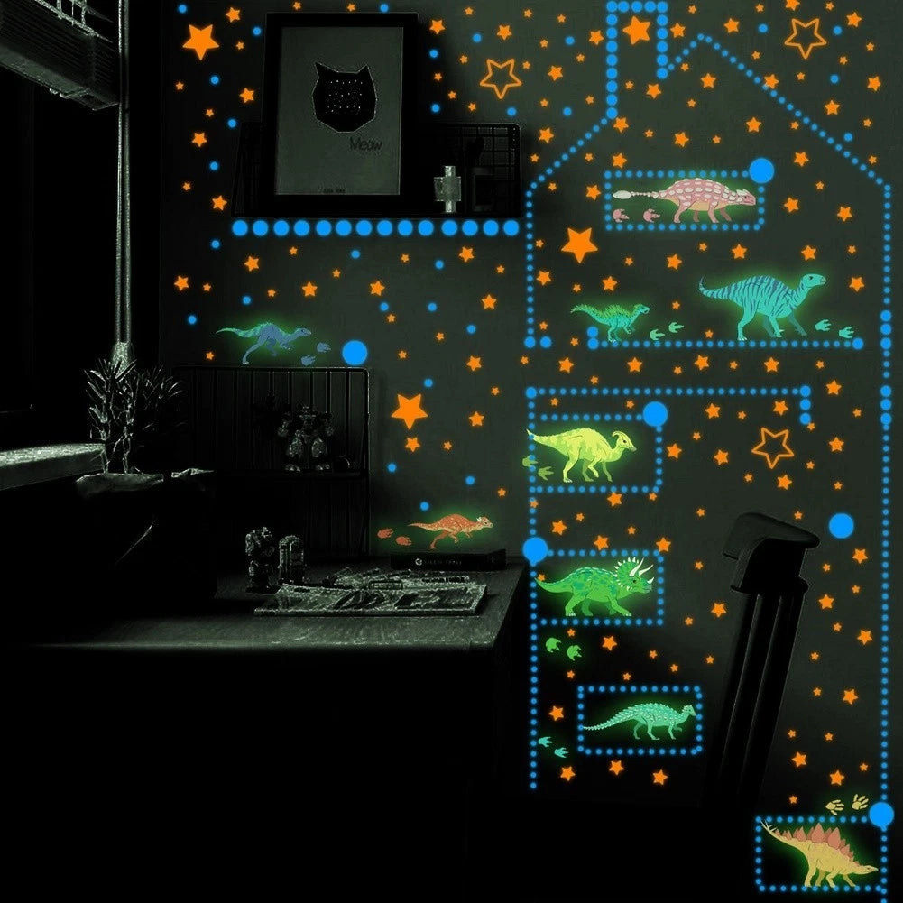 Glow in the Dark Dinosaur Wall Stickers for Room