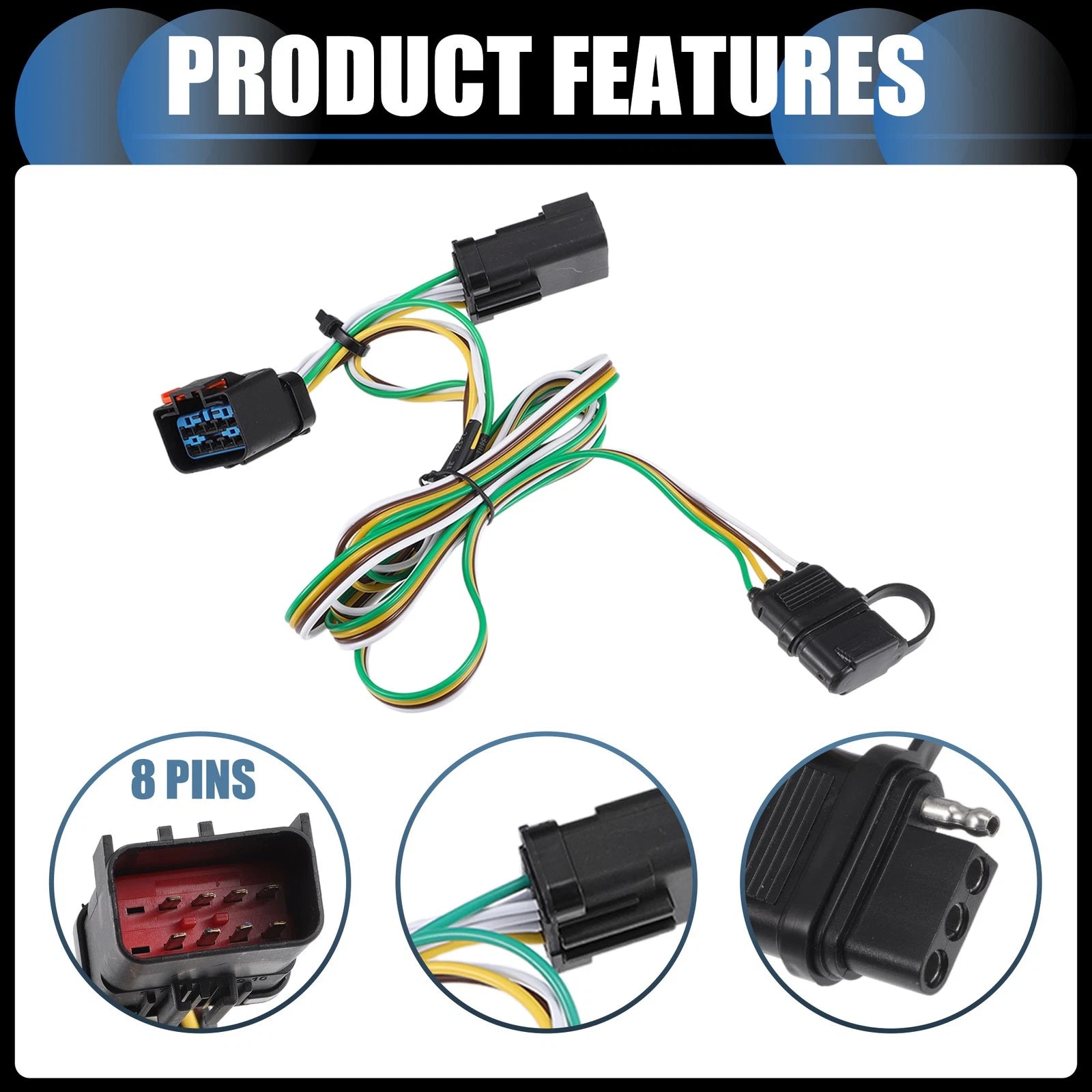 Trailer Wiring Harness Kit 4-Pin Set Replacement for Dodge Ram 3500 (2010–2010)