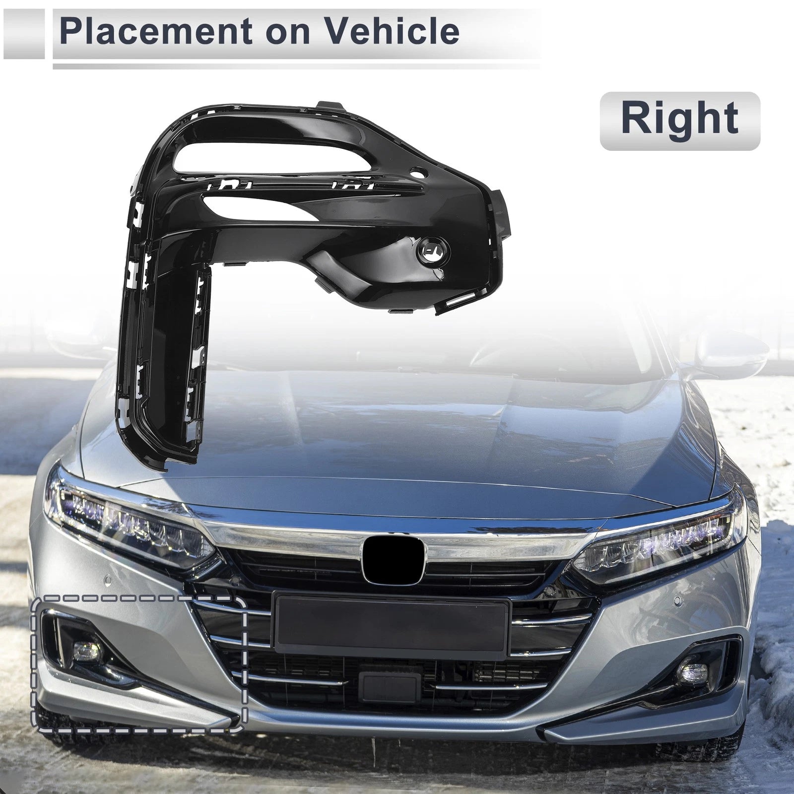 Front Right Fog Light Grill Replacement for BMW X5 (2019–2022) Black
