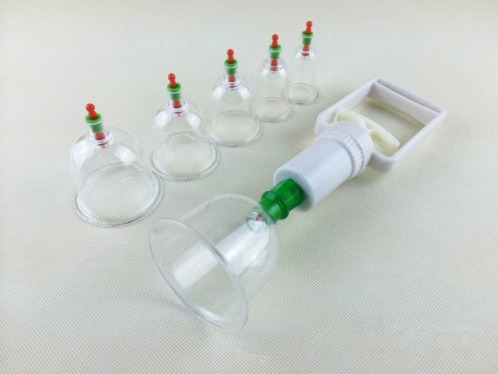 6Pcs Vacuum Cupping Set with Suction Pump for Relaxation Massage