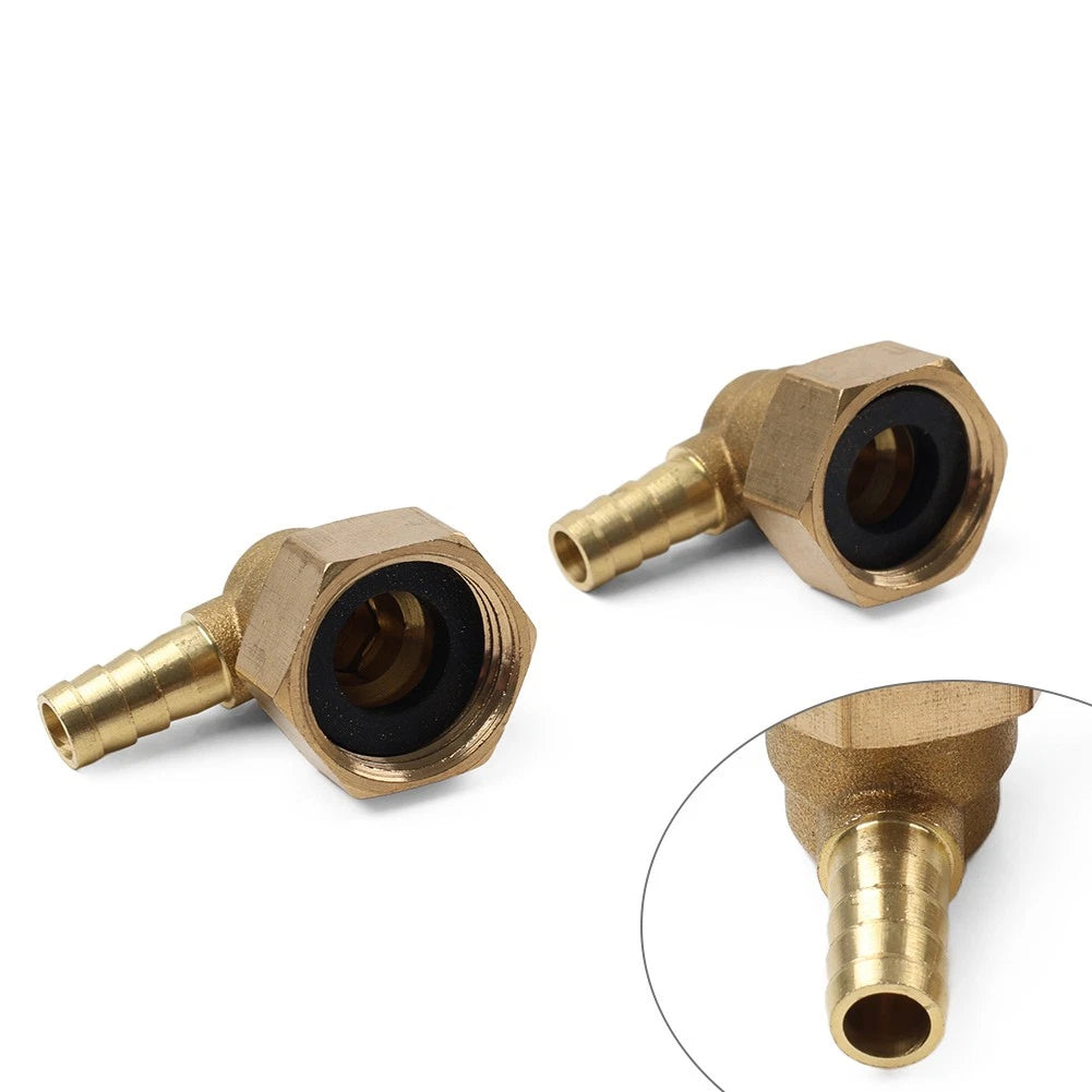 2pcs Brass Hose Barb Elbow Fitting 8mm x G1/2 for Pipe Connectors