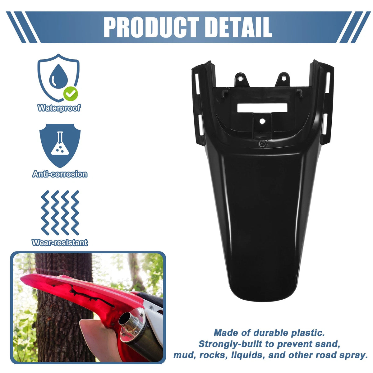 Rear Tail Mud Guard Fender for Honda XR50 CRF50 50cc 70cc 110cc (2000–2023)