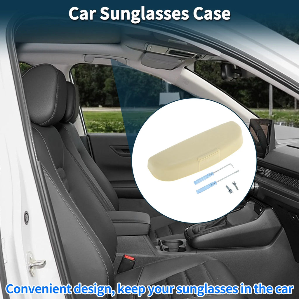 Car Sunglasses Case for Mitsubishi Lancer Eyeglasses Holder Storage Box Beige (2008–2017)
