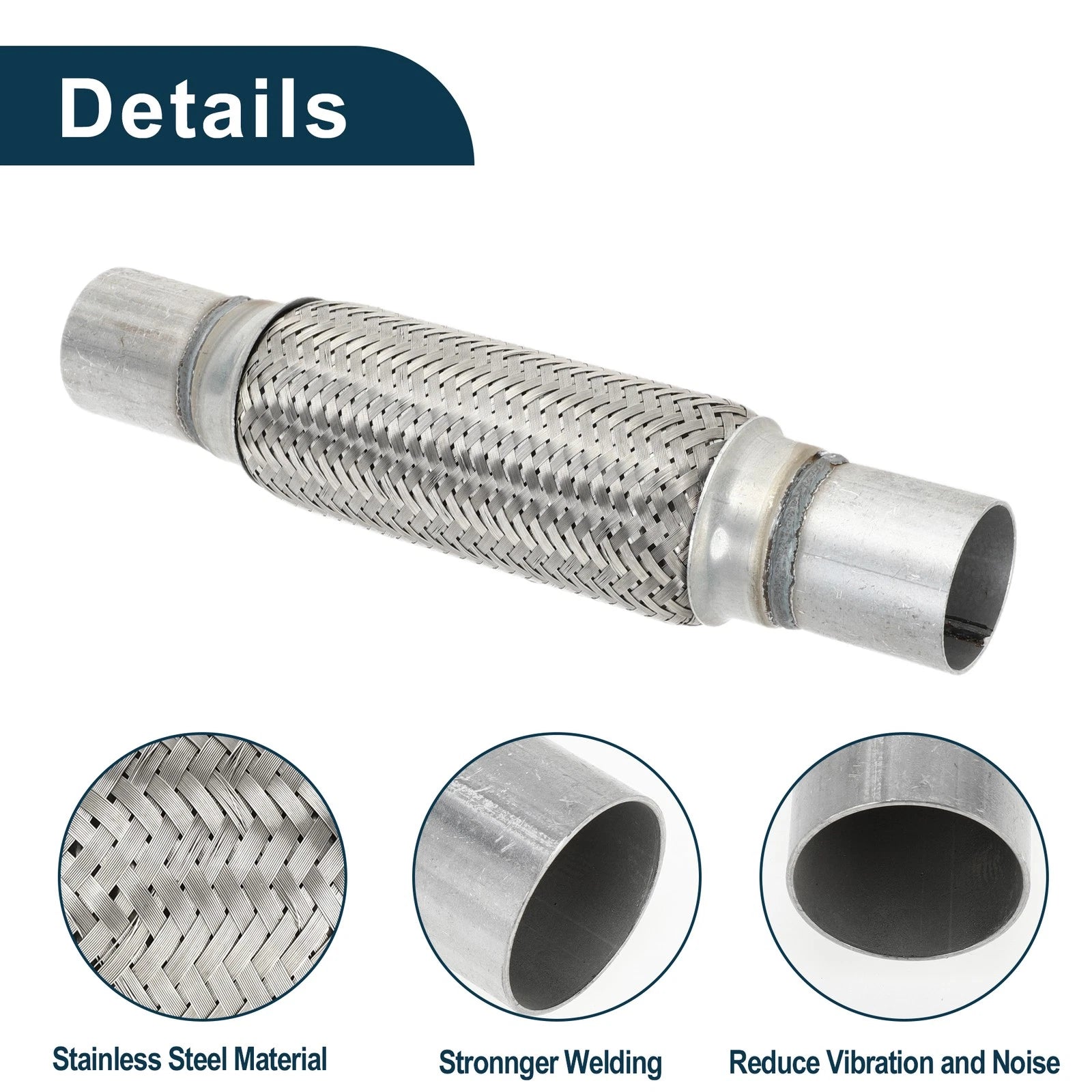 Exhaust Flex Pipe 1.88 Inch OD for Universal Applications (1Pc)