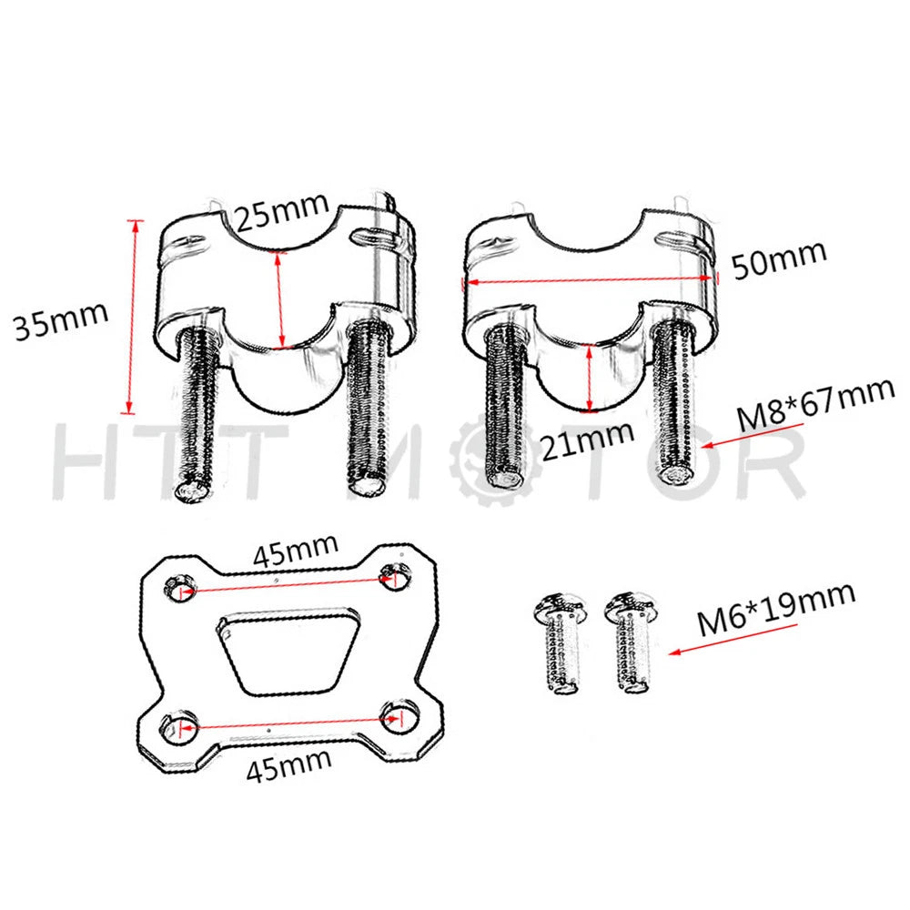 Handlebar Riser for Yamaha MT07 / FZ07 (2014–2023)