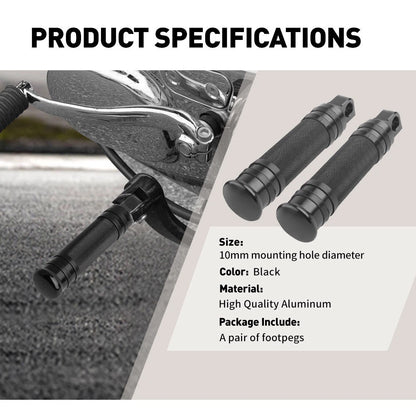 1 Pair Black Aluminum Foot Pegs for Harley