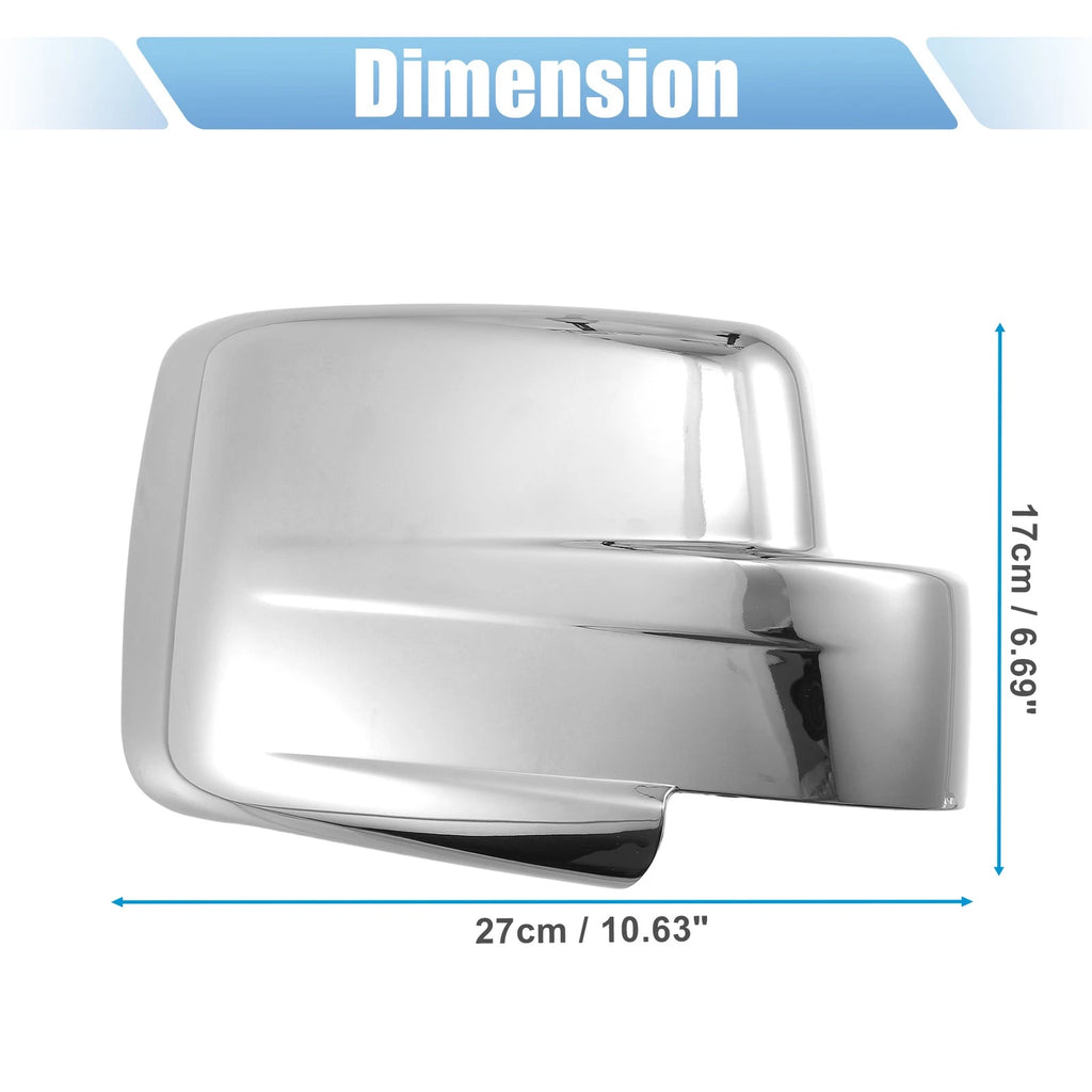 Pair Chrome Plated Full Mirror Covers for Jeep Patriot (2007–2017)
