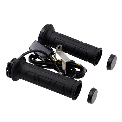 1 Pair 22MM 7/8" Motorcycle Electric Hot Handlebar Grips Adjustable Black